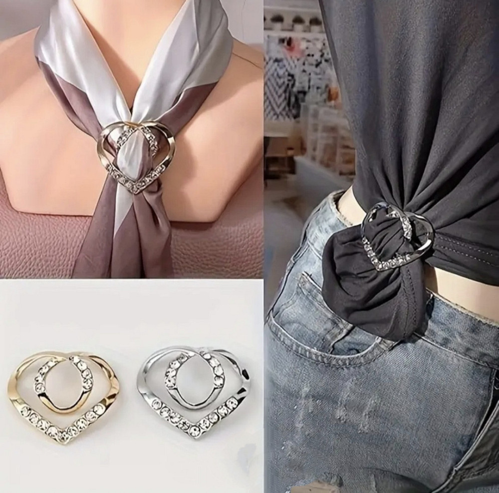 Фіксатор для одягу, шарфів сріблястий Сміла - фото 3