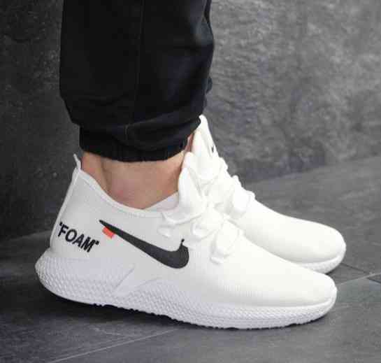 Кросівки Чоловічі Білі Тканинні Boost Пінка в стилі N!ke (розміри: 44,45) Дніпро