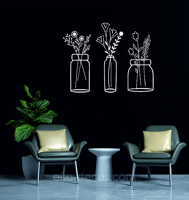 Декоративне настінне Панно «Квіти» Декор на стіну 50*65 см, Білий Київ - фото 2