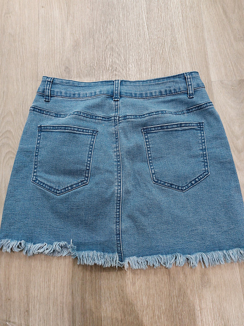 Спідниця джинсова жіноча коротка Б/У 42 блакитний Київ - фото 2