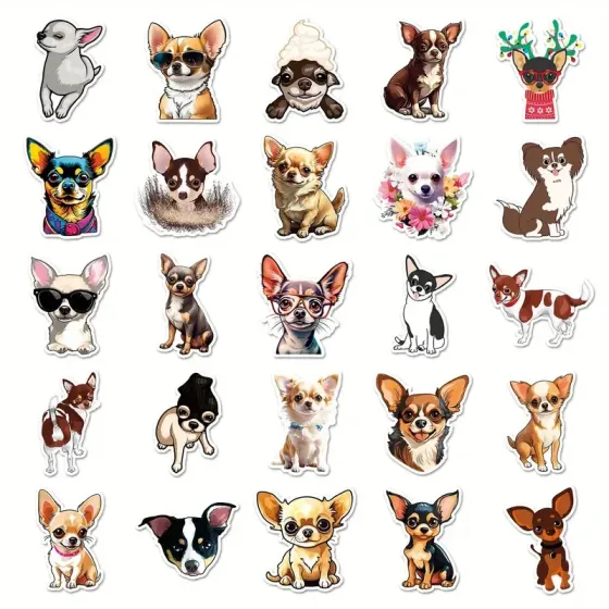Наліпки чіхуахуа – набір 50 шт вінілових стікерів Київ