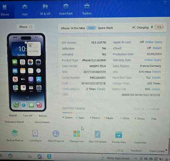 Айфон iPhone 14 Pro Max 128Gb. АКБ 88%. Київ