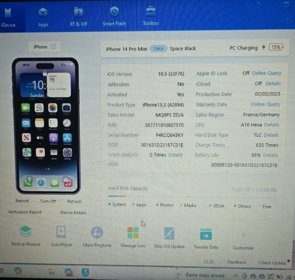 Айфон iPhone 14 Pro Max 128Gb. АКБ 88%. Київ - фото 1