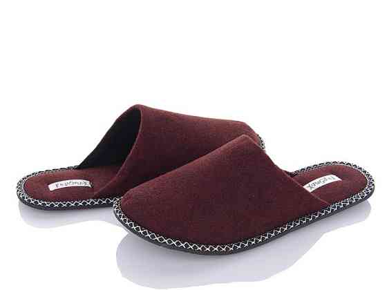 Тапочки домашніх чоловічий кімнатні закриті PaGo бордовий войлок розмір Одеса