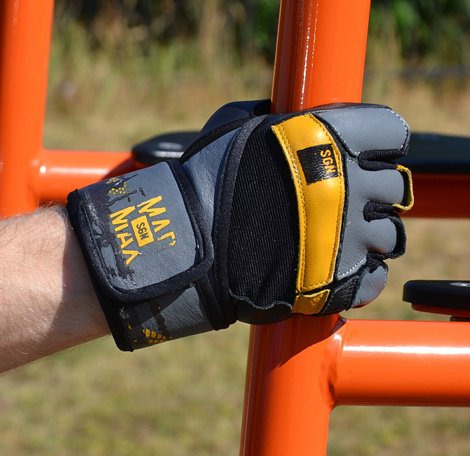 Перчатки для фітнесу MadMax MFG-880 Signature Black/Grey/Yellow S Кам'янське - фото 5