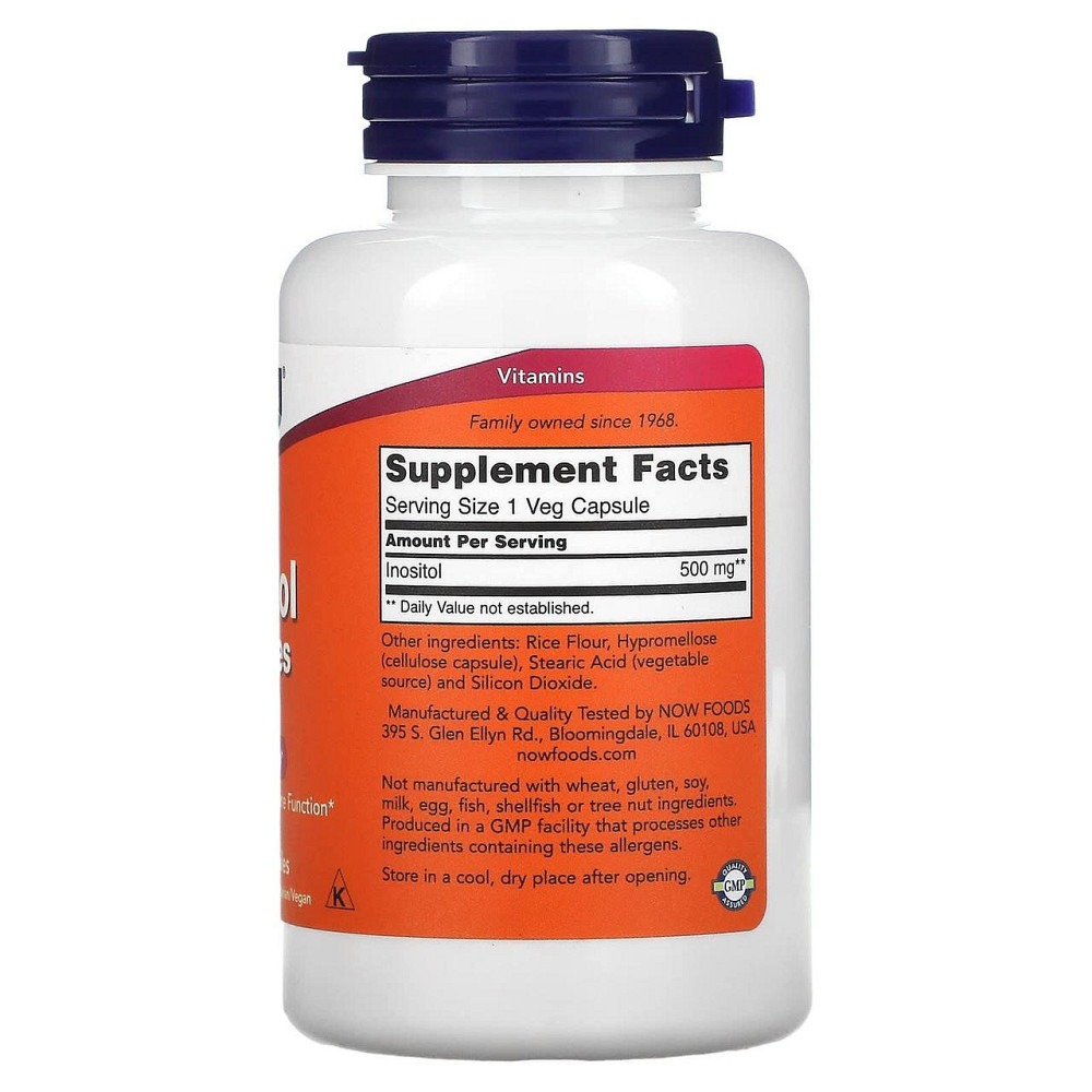 Инозитол Now Foods Inositol 500 мг 100 вег капс Киев - изображение 2