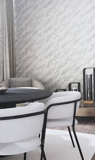 Шпалери вінілові на флізеліні Marburg Lava метрові під штукатурку бежево-сірі зі сріблом Київ - фото 2