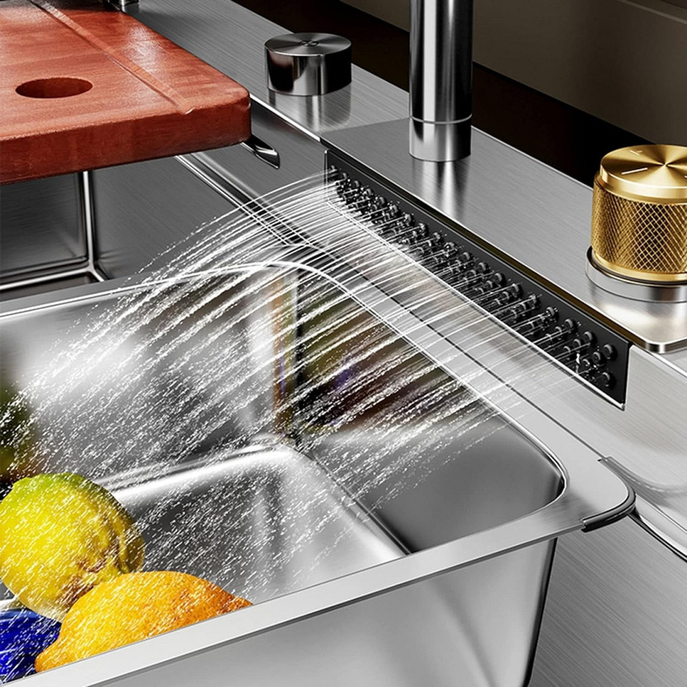 Кухонна раковина водоспад Willda, кухонна мийка водоспад ручної роботи 75х46х22 (106054734) Київ - фото 3