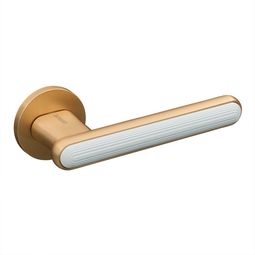 Ручки дверные Gavroche NEPTUNIUM Gold SB/W  Сатиновое золотос белой вставкой Киев - изображение 1