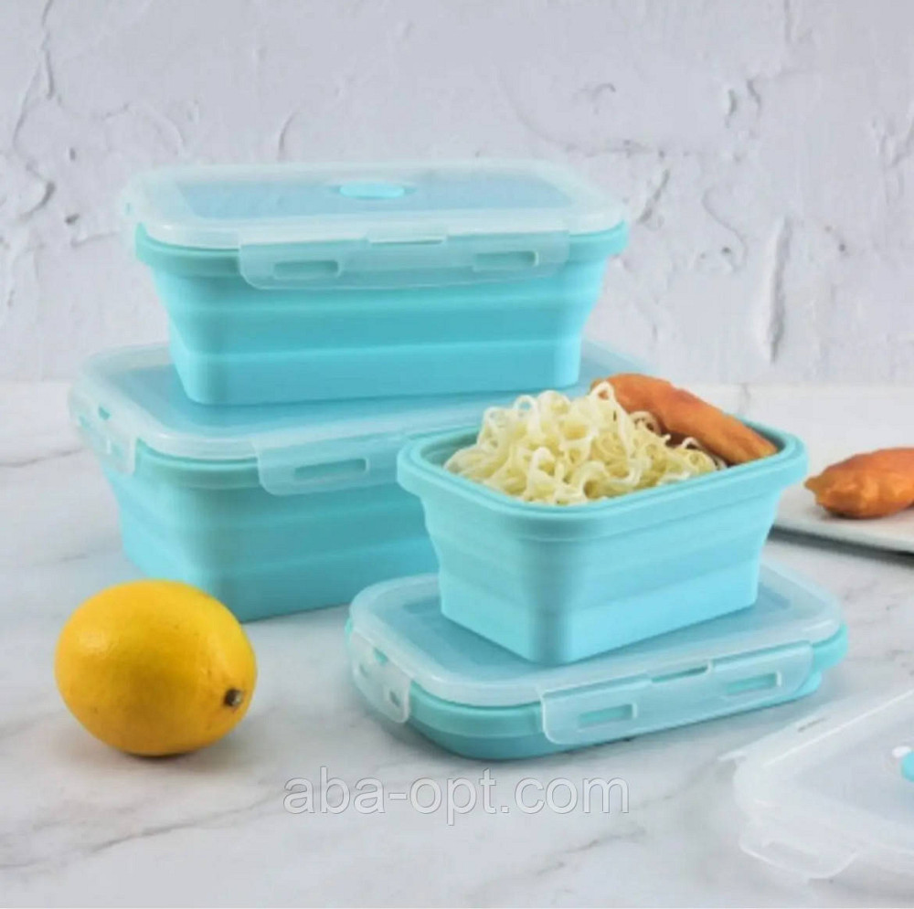 Набор прямоугольных силиконовых складных контейнеров Универсал (4 шт).Aba-Opt Одесса - изображение 1