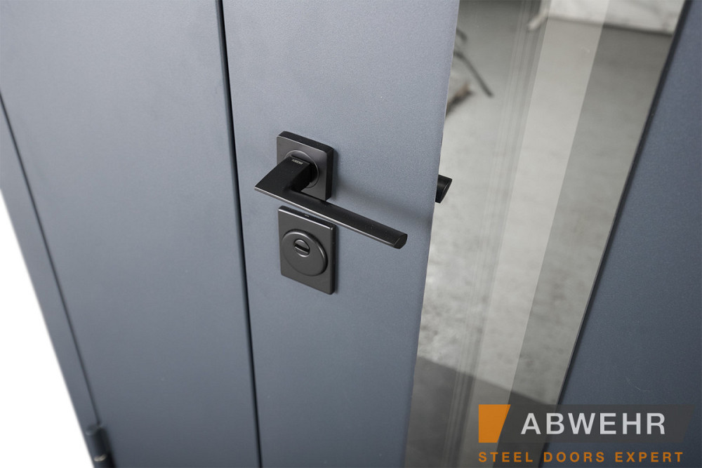 Двери уличные, модель 506 Nordi Glass RAL 7021Т со стеклопакетом 1200 Киев - изображение 5