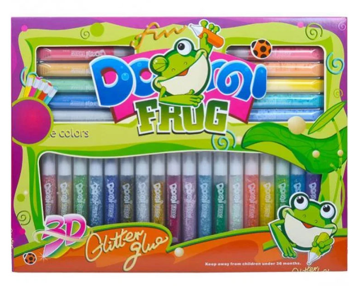 Клей з глітером "Pasco" 28кол 10,5мл "Domi Frog" GG-009, шт Київ - фото 1