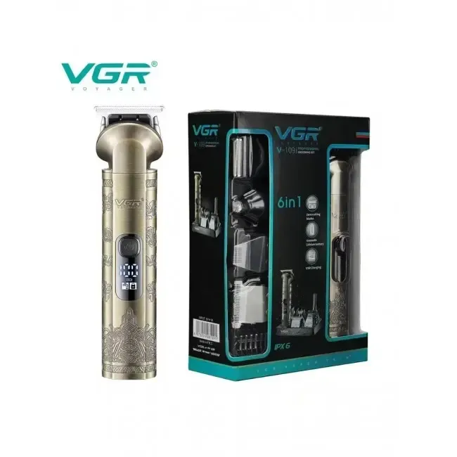 Машинка для стрижки волосся багатофункціональна VGR V109 6в1 із зарядкою від USB, насадки довжини від 3-12мм Одеса - фото 3