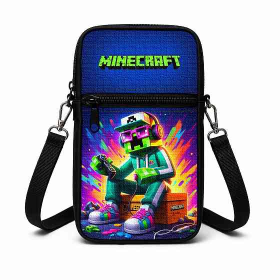 Сумка-чохол для телефону Minecraft,дитяча сумка через плече, водонепроникна міні-сумка (4785) Київ