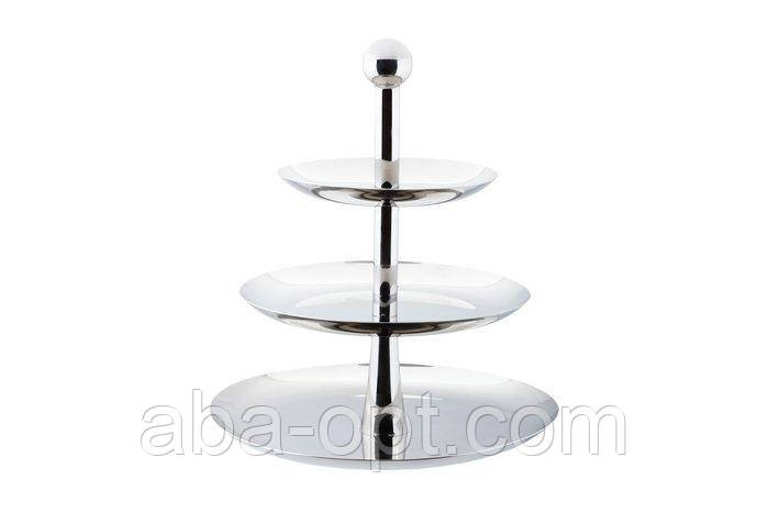 Цукерниця 3-ярусна нержавіюча Н 31 см ( шт ) Одеса - фото 1