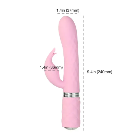 Розкішний кролик з ротацією та вібрацією Pillow Talk Lively Pink, кристал Сваровскі, потрійний відро Львів