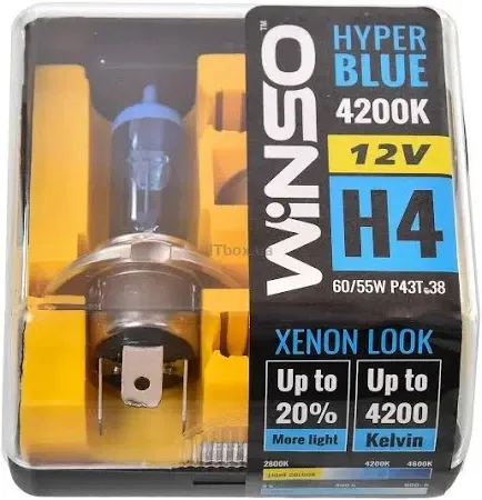 Автолампи WINSO 12V H4 HYPER BLUE 4200K 60/55W P43t-38 SET (арт. 712450) Ковель - фото 1
