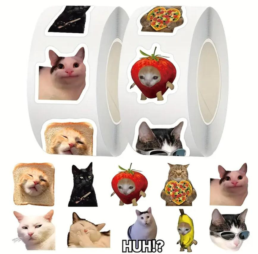 Стикеры с котами. Водонепроницаемые виниловые эстетические наклейки, набор 500 штук. Киев - изображение 2