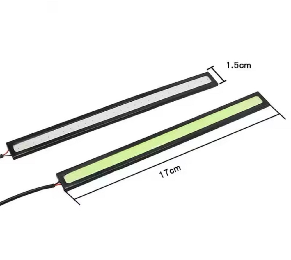 Автомобільна світлодіодна led стрічка протитуманні ходові вогні COB 12v 17 см холодно-синій Київ - фото 8
