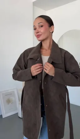 Жіночий тренч із фактурної екошкіри Vintage весна-осінь Одеса