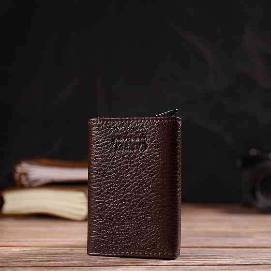 Чоловічий картхолдер у три складання з автоматичним механізмом з натуральної шкіри флотар CANPELLINI 21934 Коричневий Київ