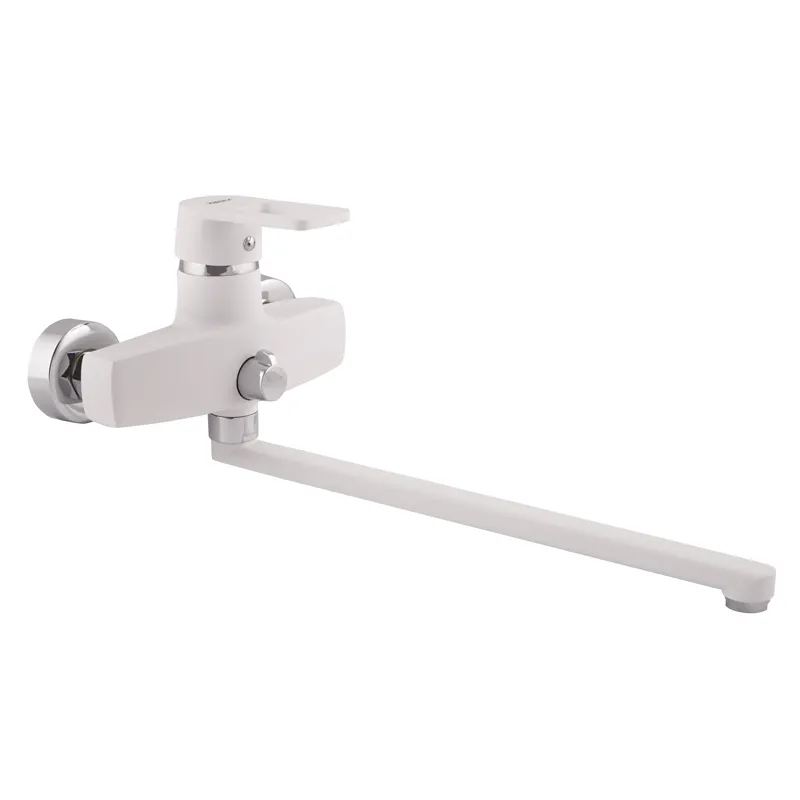 Смеситель для ванны Zerix Z2230-7 с белым покрытием Харьков - изображение 1