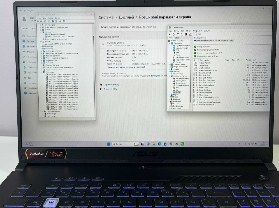 ASUS TUF A17 RTX 3070Ti 8Gb Ryzen 7 6800H 144Hz SSD 1TB 16Gb DDR5 Ноутбук Київ - фото 8