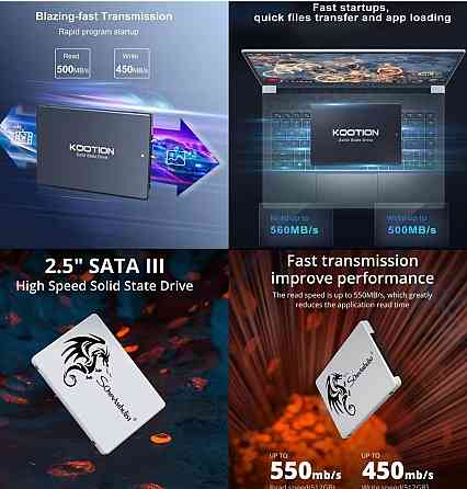 Нові SSD Накопичувачі 120GB, 256GB, 512GB  SataIII 2,5" Київ