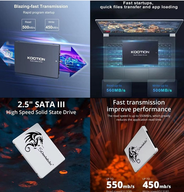 Нові SSD Накопичувачі 120GB, 256GB, 512GB  SataIII 2,5" Київ - фото 6