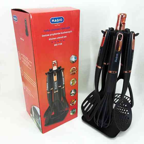 Набір кухонних інструментів силіконових приладдя Magio, Нейлоновий набір для кухні BR-77 Івано-Франківськ