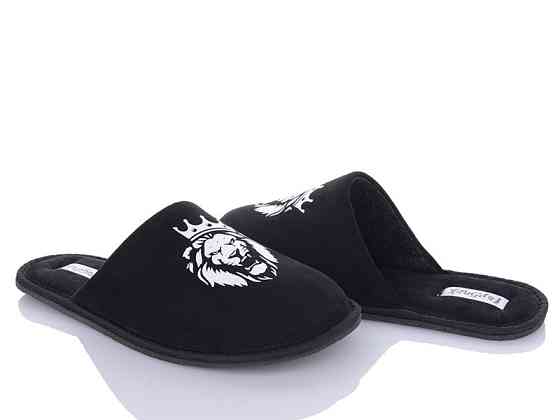 Мужские домашние тапочки закрытый носок черные тм 