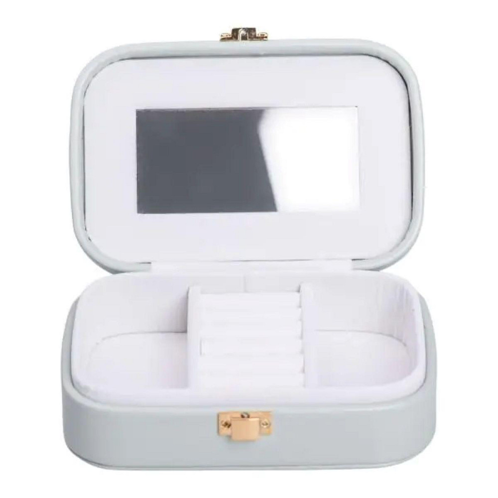 Скринька для прикрас з еко шкіри 15×10×5 см із дзеркалом органайзер для ювелірних виробів HP-5-33TU Київ - фото 1