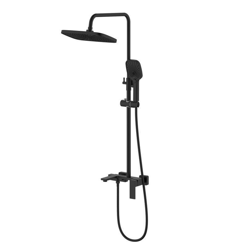 Душова система з виливом Qtap Gemini на три споживачі  QTGEM111BLM45686 Black Matt чорна Київ - фото 1