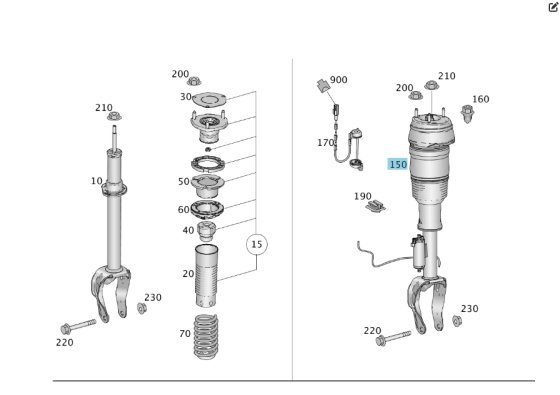 Mercedes-Benz  A2923202500 Передня ліва пневмостійка ML/GLE W166 GLE Coupe C292 Одеса