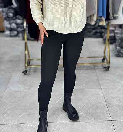 Женские теплые лосины с корсетным поясом на крючках рубчик с начесом 46/48 Одесса