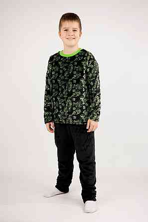 Пижама детская, тёплая, для мальчика, велсофт, топ Крохатушка одяг Киев