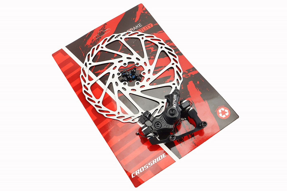 Гальмо Disk-brake заднє (R180мм)+диск 180мм, кріпл. 6 болтів, чорне DSC710 Киев - изображение 1