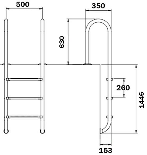 Сходи для басейнів Flexinox Muro (5 сходинок). AISI-316L Київ - фото 2