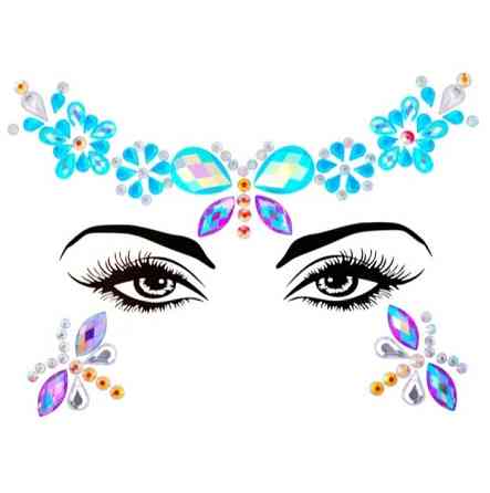 Наклейки стрази на обличчя карнавальні one size різнобарвний Київ