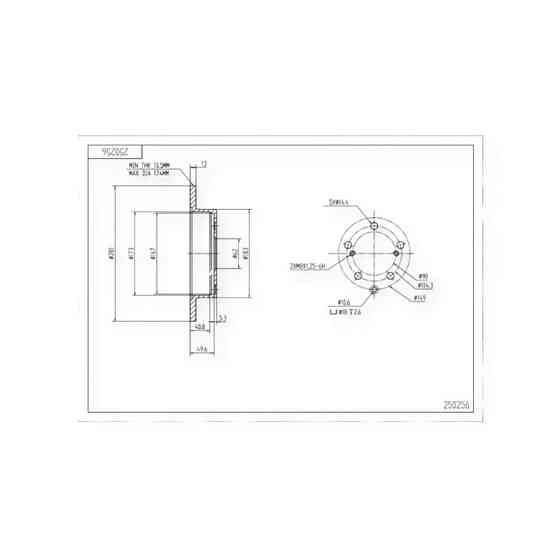 Диск Toyota Rav 4 (2006-) задній гальмівний Мукачево