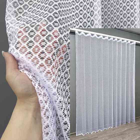 Тюль VR-Textil 1589т Сітка Холодний білий 300х270 см (42-0537) Київ