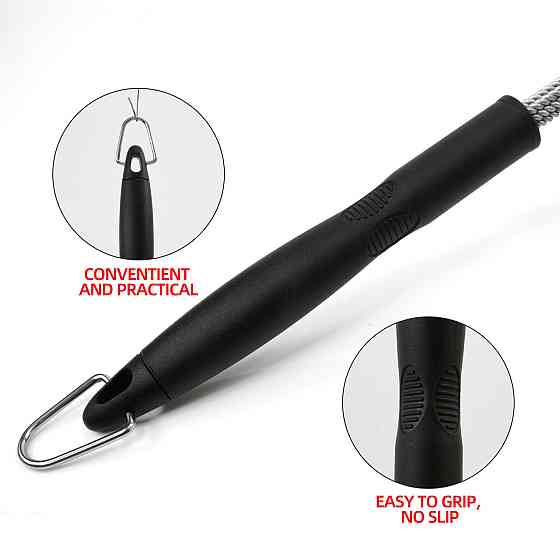 Щітка для гриля BBQ з скребком та стальною ручкою Київ