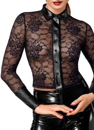 Блуза Noir Handmade F377 Noirelle Lace Button-up Shirt L Львов