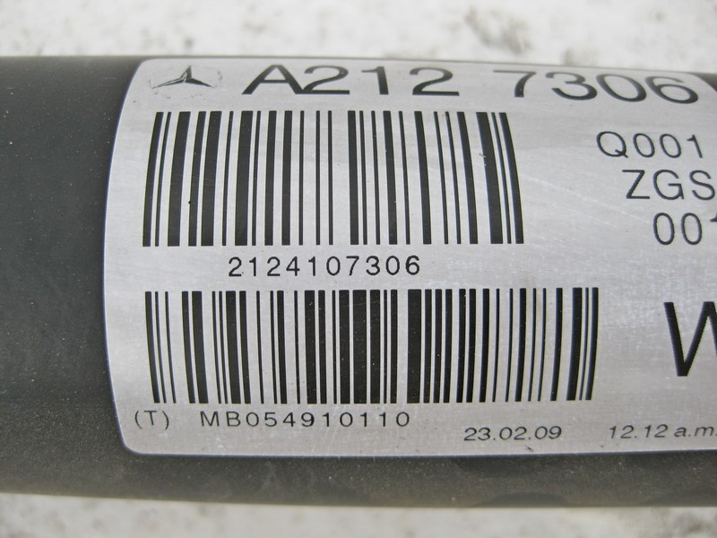 Mercedes-Benz  A2124107306 Карданний вал E-Class W212 E250 cdi Одеса - фото 3