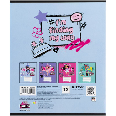 Тетрадь Kite LOL, 12 листов, косая линия (LO25-235) Винница - изображение 3
