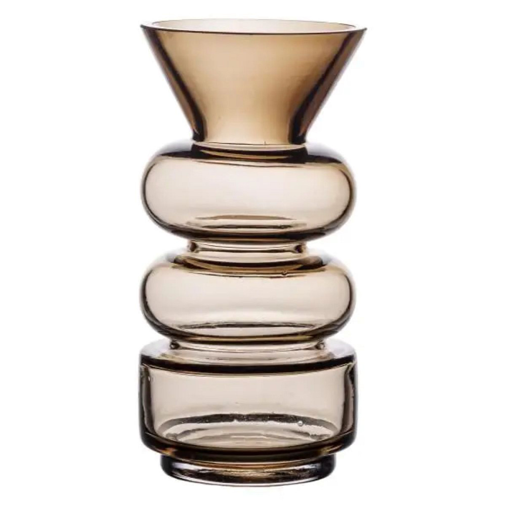 Ваза для квітів скло 18 см декоративна ваза прозора для декору 650 мл Коричнева HP-10-15 Коломия - фото 2