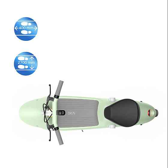 Електросамокат з сидінням OKAI Ceetle PRO EA10C Mint Green 10', 350(900)W, 25Km/h, 10.4Ah, 55Km, 20%,NFC, App, 29kg Киев