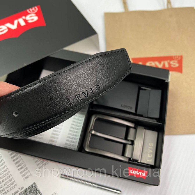 Чоловічий подарунковий набір (ремінь із двома пряжками) Levis (511) Київ - фото 2