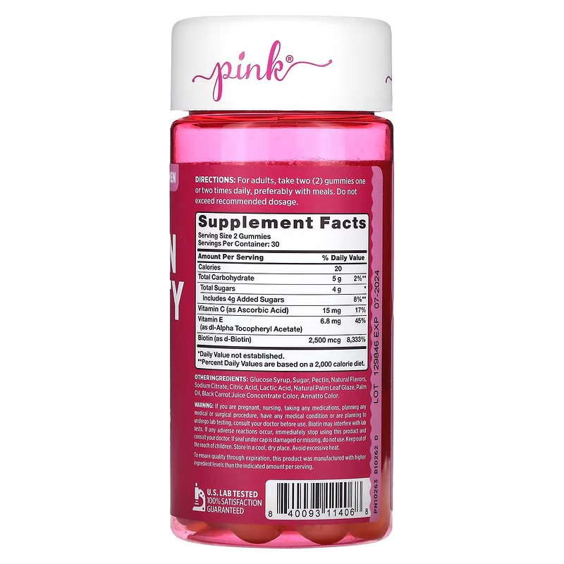Биотин Pink Biotin Beauty (Natural Fruit), 60 Gummies Луцк - изображение 2