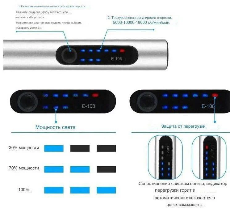 Ручка гравировочная аккумуляторная JangKlife E-108 с набором насадок Винница - изображение 4